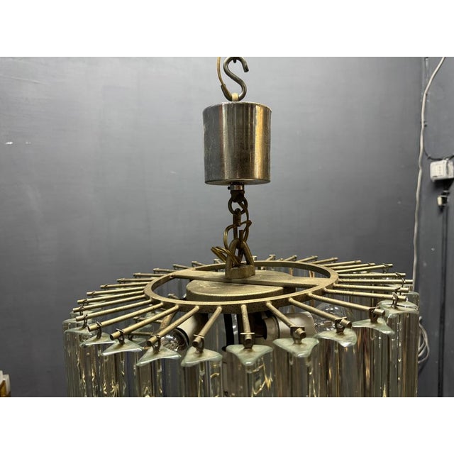Large Murano Glass Trilobi Chandelier, Italy, 1960s For Sale - Image 8 of 12