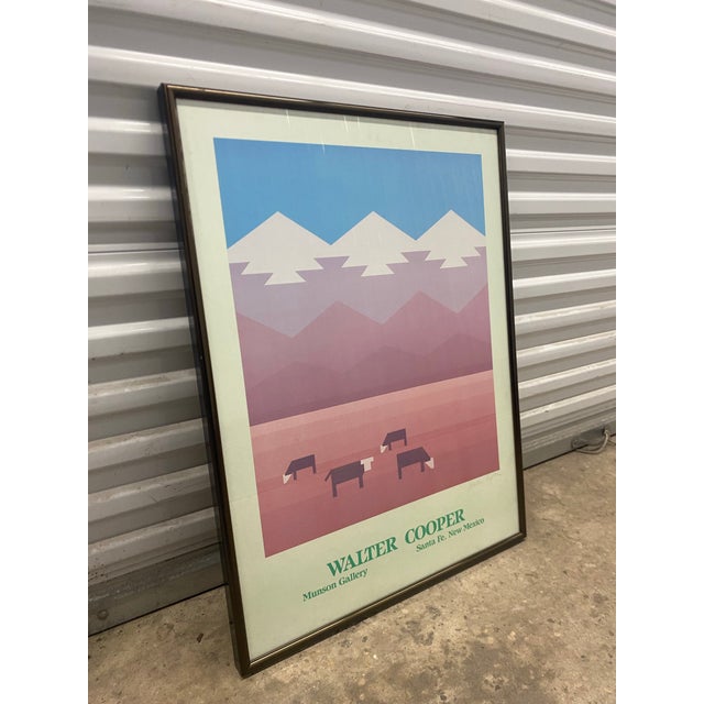 Tribal 70s Poster by Artist Walter Cooper, Featuring a Southwest Landscape . For Sale - Image 3 of 12