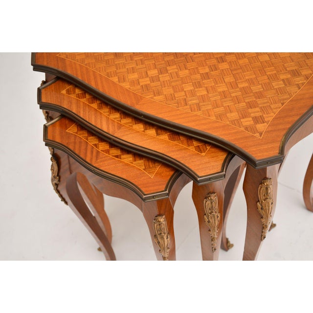 Vintage Louis XV French Nesting Tables, 1930, Set of 3 For Sale - Image 10 of 11
