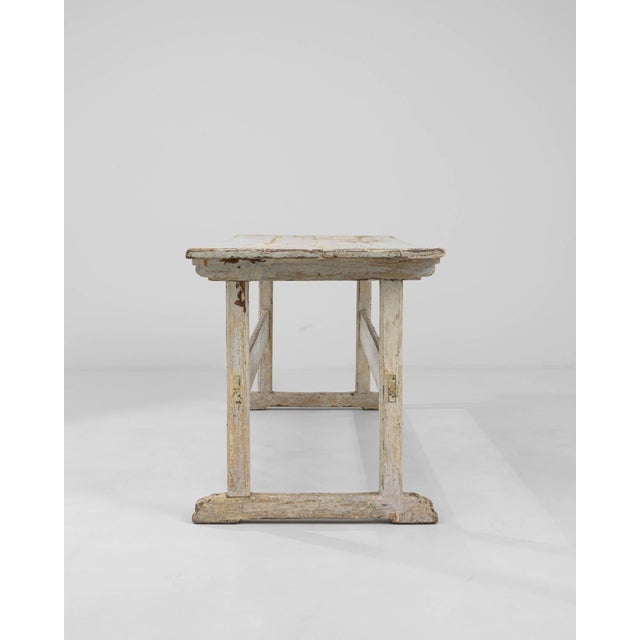 Off-white 1900s Central European Wood White Patinated Table For Sale - Image 8 of 18