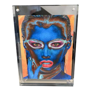 "Into the Blue" Contemporary Expressionist Portrait Photograph in Lucite
