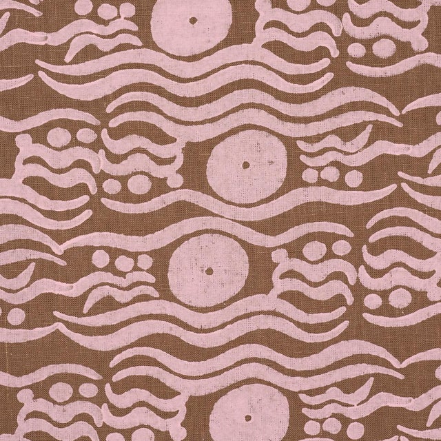 Traditional Sample - Schumacher Bosphorus Hand Block Fabric In Brown & Pink For Sale - Image 3 of 5