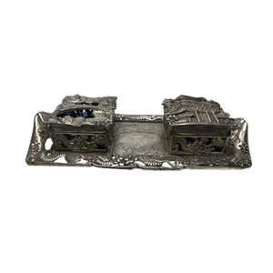 Japanese Silver Plated Cigarette Set, 1950s, Set of 3