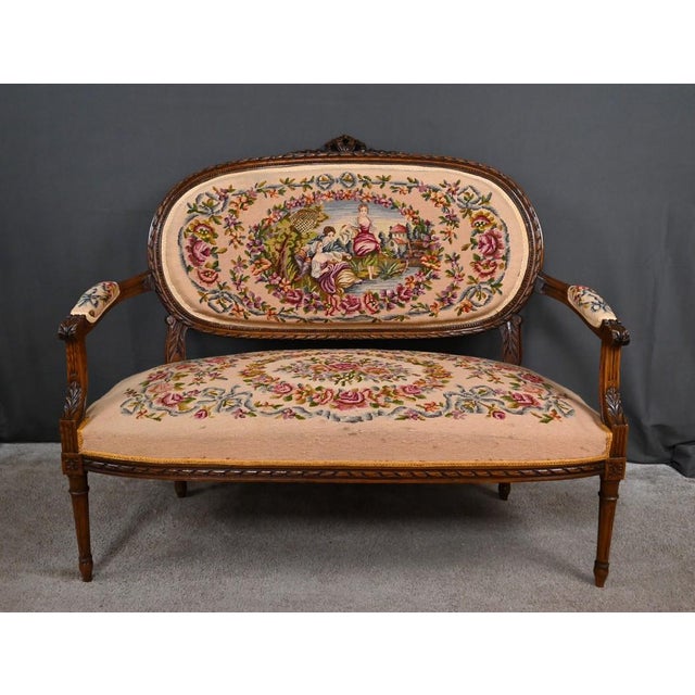 1920s Louis XVI Stained Beechwood Sofa, 1920 For Sale - Image 5 of 18