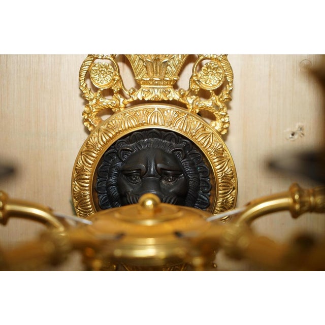 Metal Italian 24ct Gold Plated Four Candle Sconces in Bronze, Set of 2 For Sale - Image 7 of 16