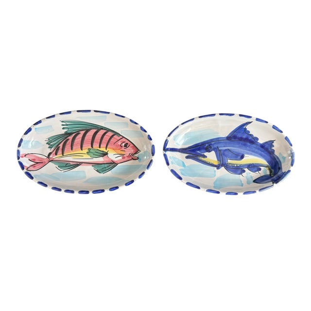 Two pieces of the Al Mare collection by Vietri (Italy) which are discontinued.