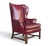 Burgundy Vintage Burgundy Leather Wingback Chair With Brass Nailhead Trim by Baker For Sale - Image 8 of 18
