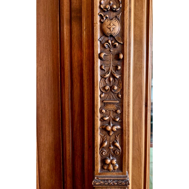 Early 20th Century Exquisite Neo-Gothic/Renaissance Revival Antique Armoire - A Rare Find For Sale - Image 10 of 18