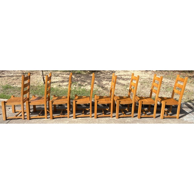 Mid 20th Century Country French Ladder Back Chairs Ready for Upholstery - Set of 8 For Sale - Image 5 of 6