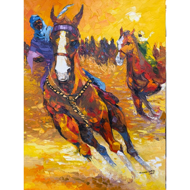 Contemporary Victory Charge, Impasto Oil Painting by Godfrey Afebuame (2024) For Sale - Image 3 of 4