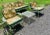 Vintage Wrought Iron Outdoor Patio Seating & Table, 4 Pieces For Sale - Image 4 of 12