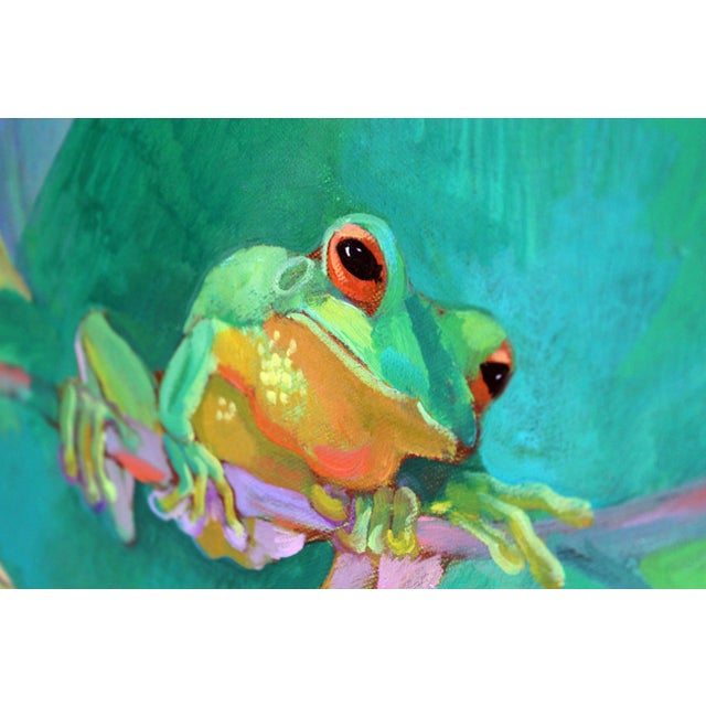 2000 - 2009 Zita Sudnika, Green Ones, Oil on Canvas For Sale - Image 5 of 10