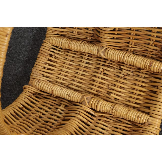 Large Vintage Woven Wicker Catchall / Magazine / Log Holder Basket For Sale - Image 15 of 16