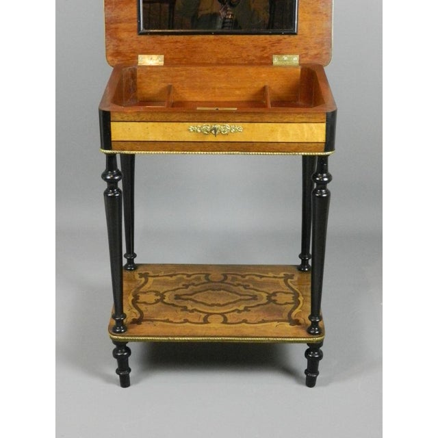 Black Antique French Marquetry Work Table For Sale - Image 8 of 14