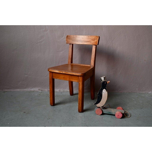 Beige Small Bohemian Wooden Children's Chair, 1950 For Sale - Image 8 of 8