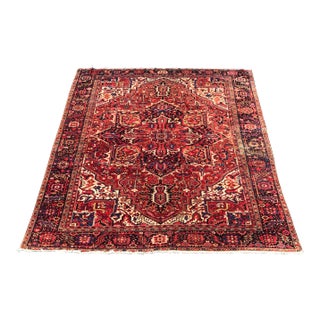 1930s Vintage Design Geometric Heriz Rug- 9′9″ × 13′2″ For Sale