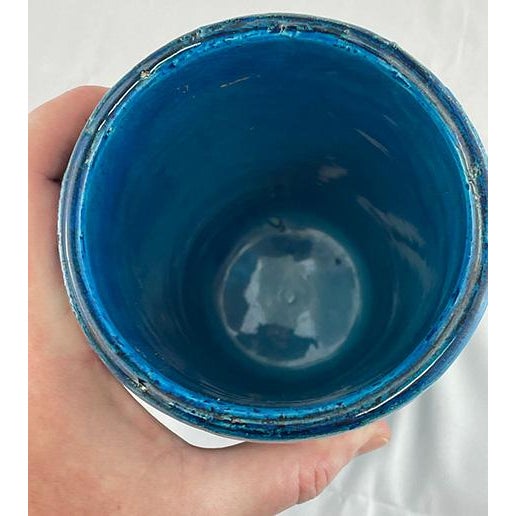 Mid-Century Modern 1960s Aldo Londi Rimini Blue Vase For Sale - Image 3 of 7