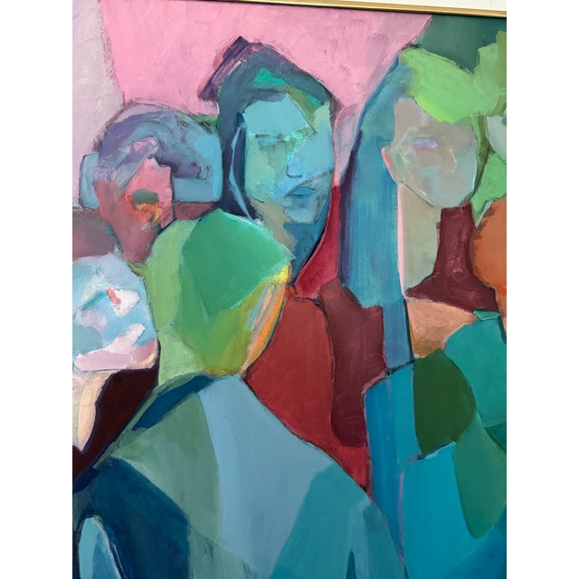 Figurative Large Pink Contemporary Figurative Abstract Painting For Sale - Image 3 of 7
