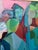 Figurative Large Pink Contemporary Figurative Abstract Painting For Sale - Image 3 of 7