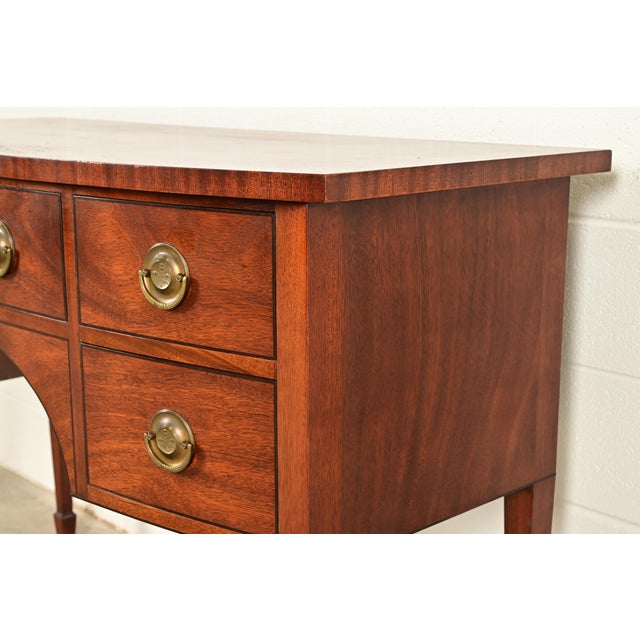 Baker Furniture Style Federal Mahogany Bow Front Sideboard Credenza or Buffet For Sale - Image 10 of 15