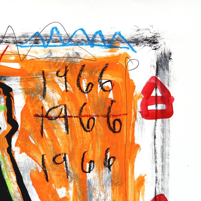 Art Deco Fizz One Out - Abstract Green & Orange Bottle Still Life Artwork by Gary John For Sale - Image 3 of 6