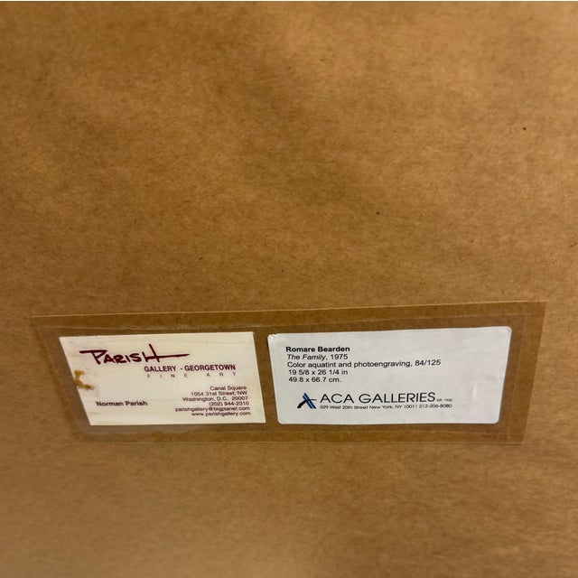 Romare Bearden the Family Etching & Aquatint For Sale In New York - Image 6 of 6