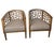 Mid-Century Modern A Pair Mid-Century Modern Inspired Teak Fretted Barrel Tub Chairs For Sale - Image 3 of 12