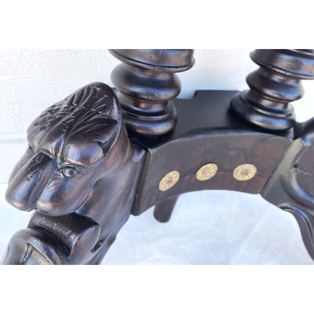 Neo-Renaissance Historic Revival Style Black and Brown Console Table, Late 19th-Early 20th Century For Sale - Image 14 of 18