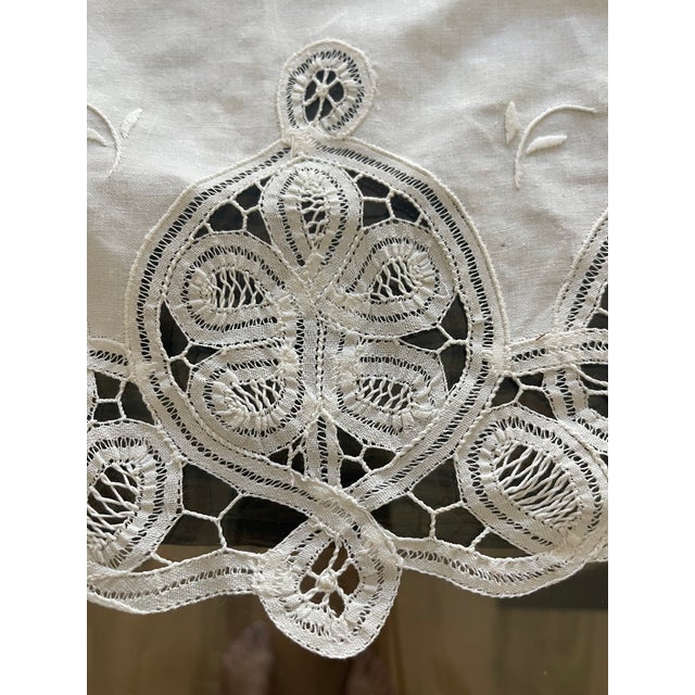 Shabby Chic Vintage Crochet Linen Dolly Table Decor For Sale - Image 3 of 5