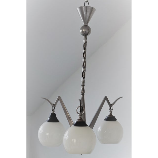 Metal Art Deco Ceiling Lamp, 1920s For Sale - Image 7 of 7