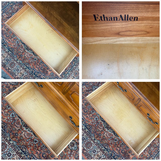 Ethan Allen 1990s Ethan Allen Country French Solid Birch 3 Drawer Chest & Bookcase Top in Fruitwood (26-9312 26-9311) For Sale - Image 4 of 15