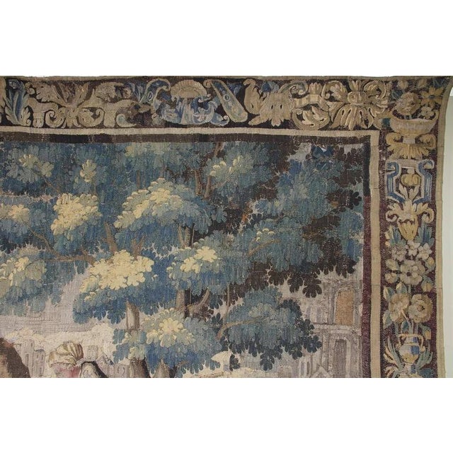 Early 18th Century Flemish Verdure Garden Tapestry For Sale - Image 5 of 11