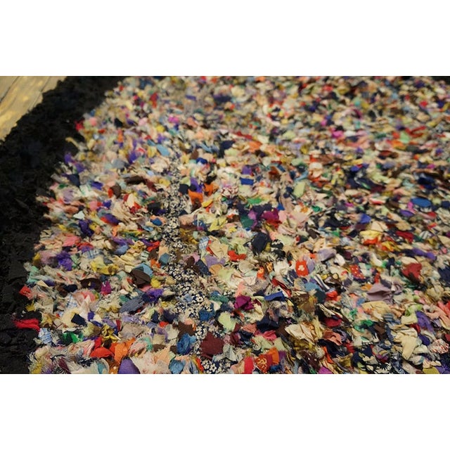 American 1930s Colorful Abstract Folk Art Antique American Hooked Rug 2'8" X 3'6" Handknotted Wool Carpet For Sale - Image 3 of 5