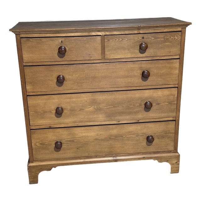 Antique Pine Two Over Three Drawers - Chest of Drawers From England For Sale