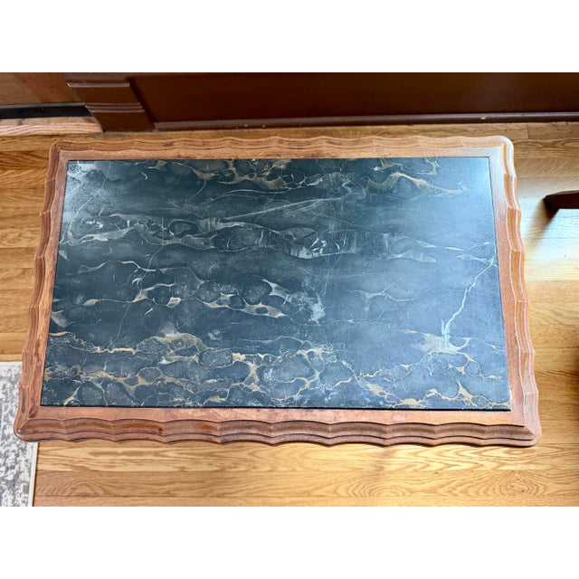Vintage French Provincial Louis XV Style Marble Top Table For Sale - Image 4 of 6