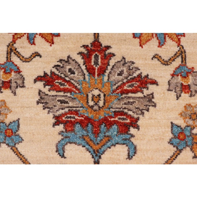 1990s Floral Ziegler Beige/Rust Wool Runner Rug- 2'1'' X 4'10'' For Sale - Image 5 of 10
