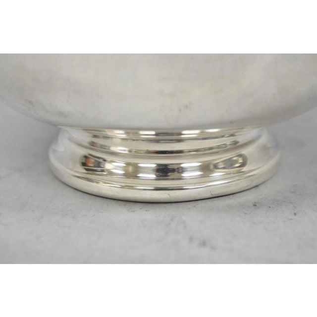 Reed & Barton Vintage Reed & Barton 1120 Blue Enamel Silver Plated Small 6.5" Footed Bowl For Sale - Image 4 of 10