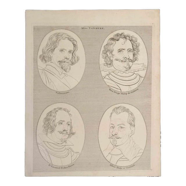 After Vandyke, Thomas Holloway, Portraits, Original Etching, 1810 For Sale