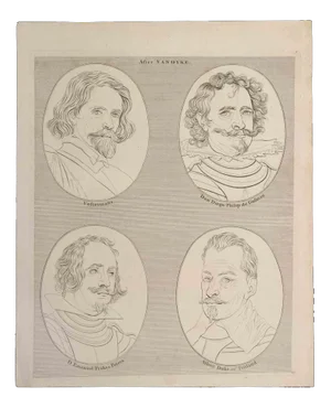 After Vandyke, Thomas Holloway, Portraits, Original Etching, 1810