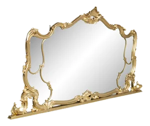 19th Century Italian Gilded Carved Walnut Wall Mirror