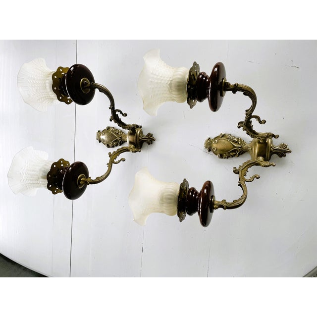Polam-Meos Warsaw Wall Lamps in Brass and Ceramics, Set of 2 For Sale - Image 9 of 16