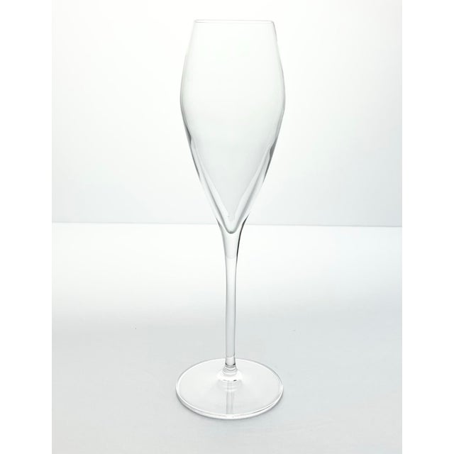 Contemporary Luigi Bormioli “Atelier” Set of 8 Fluted Champagne Glasses 10” For Sale - Image 3 of 5