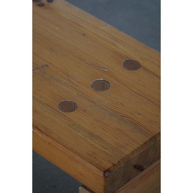 Mid-Century Swedish Modern Brutalist Table or Bench in Pine, 1960s For Sale - Image 10 of 16