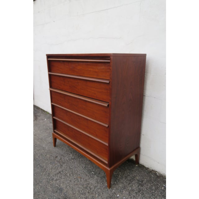Lane Furniture Mid Century Modern Tall Chest of Drawers 6231 For Sale - Image 12 of 14
