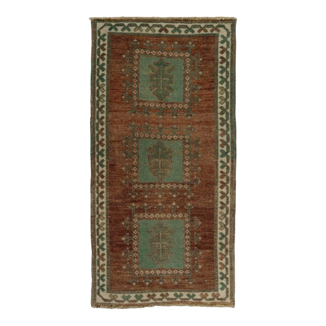 Turkish Mini Rug Oriental Hand Knotted Vintage Rug 1'7" x 3'1" #21296 For Sale