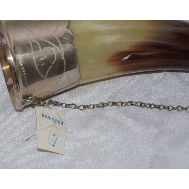 Silver Midcentury Caucasian Silver Alloy Drinking Horns For Sale - Image 8 of 11