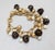Mid-Century Modern Vintage 1960s Signed Napier Goldtone Faux-Topaz & Mother of Pearl Charm Bracelet For Sale - Image 3 of 14