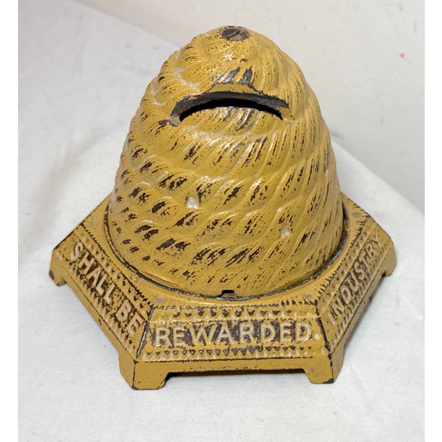 1920s Antique Rare Early 1900's Industry Shall Be Rewarded Bee Hive Coin Still Bank For Sale - Image 5 of 13