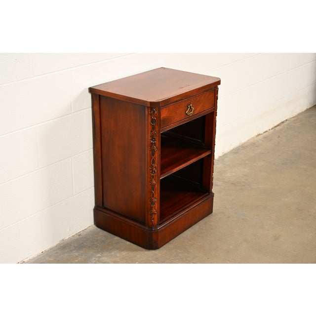Century Furniture Century Furniture Georgian Carved Mahogany Nightstand or Bedside Table, Circa 1950s For Sale - Image 4 of 17