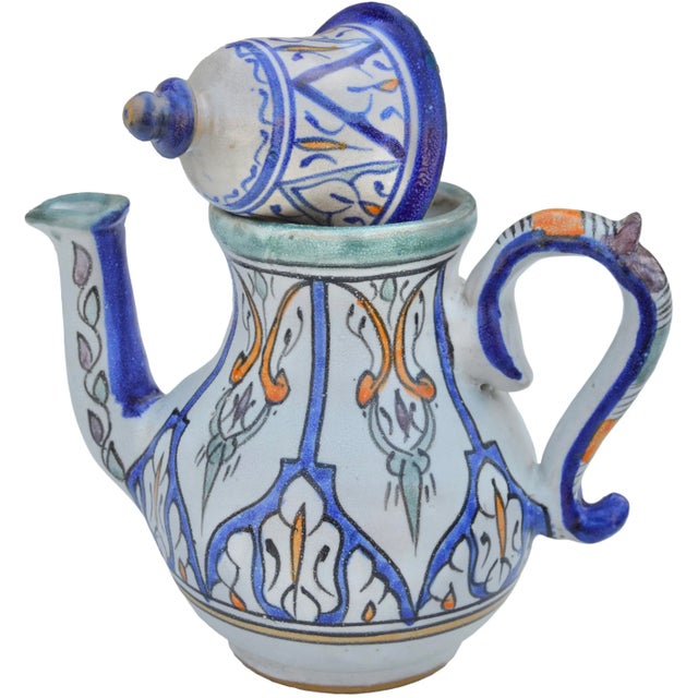 Mid 20th Century Mid 20th Century Andalusian-Patterned Ceramic-Art Decorative Teapot For Sale - Image 5 of 9